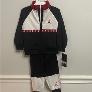 Jordan Kids' Black, White, and Red Tracksuit